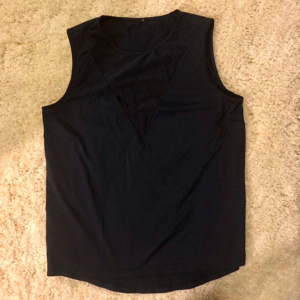 Navy Lululemon mesh tank size 6